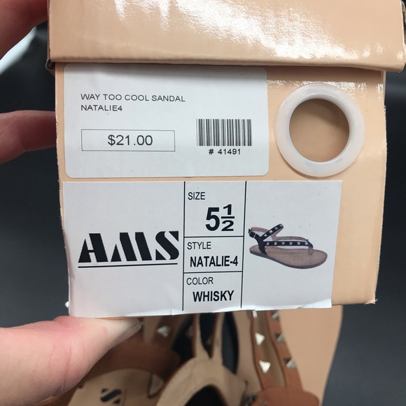 sandals, brand new in box. AMS NATALIE4, color is Whisky. - Picture 5 of 9